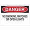 Brady Danger No Smoking Sign, 10" H, 14 in W, Rectangle, English, 95154 95154 - alternate 1